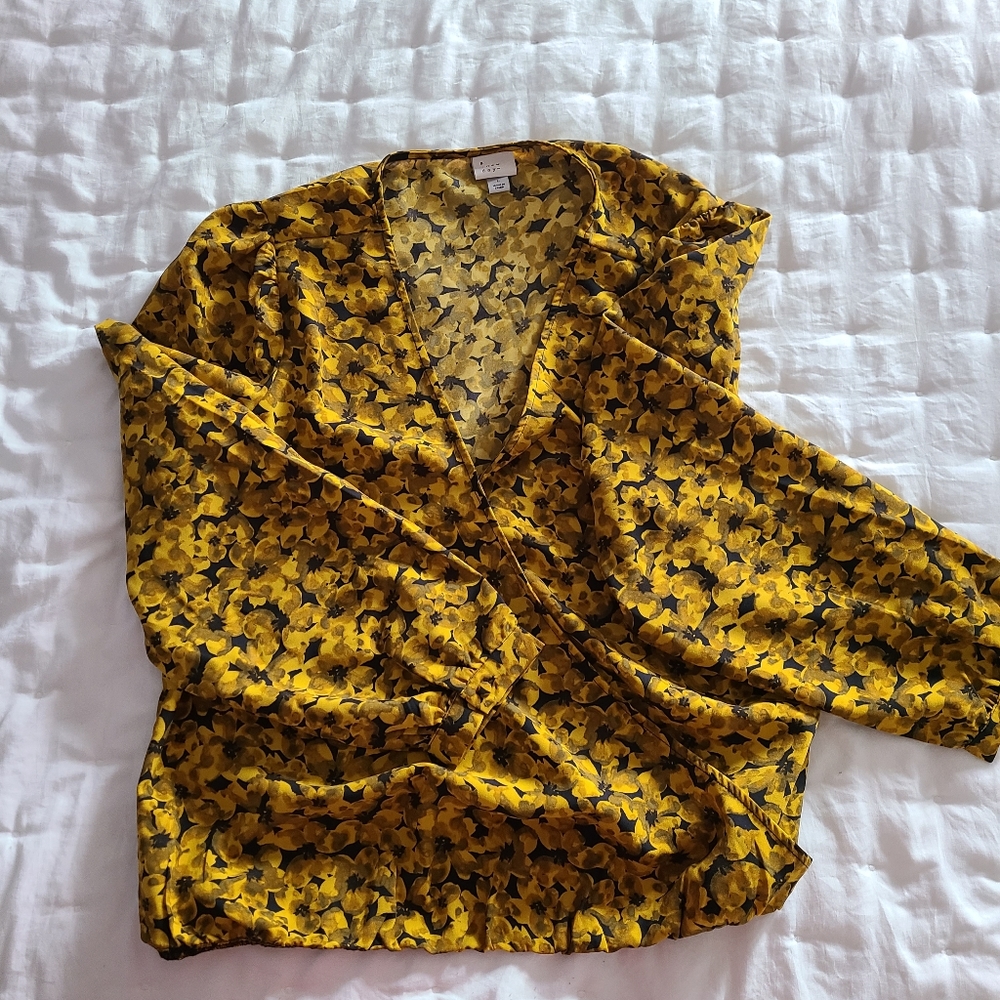 Long sleeve wrap top